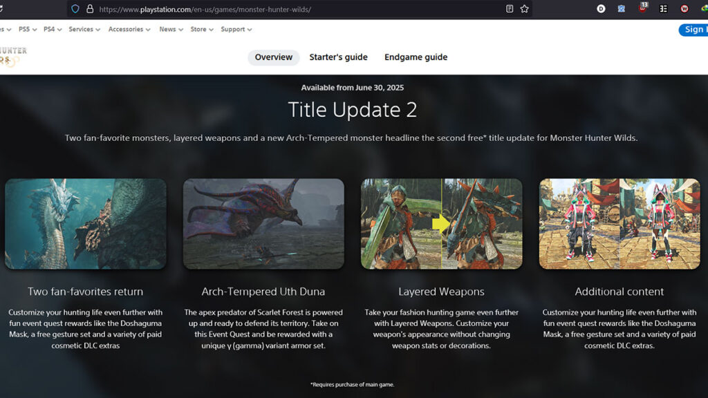 Monster Hunter Wilds Title Update 2 Content Leaked by PlayStation