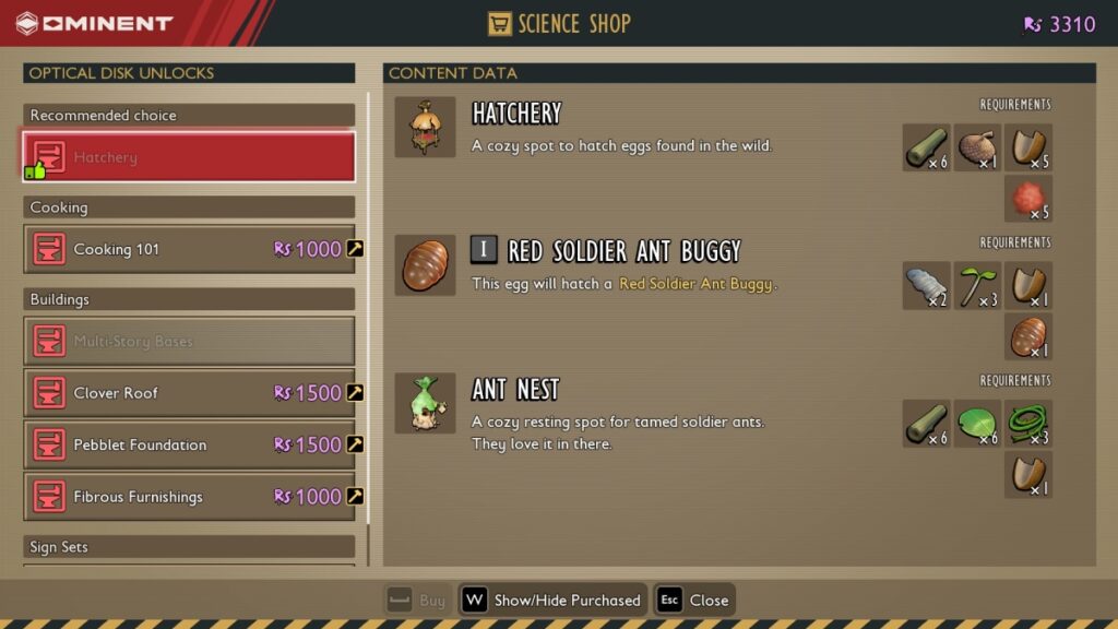 Hatchery Unlock