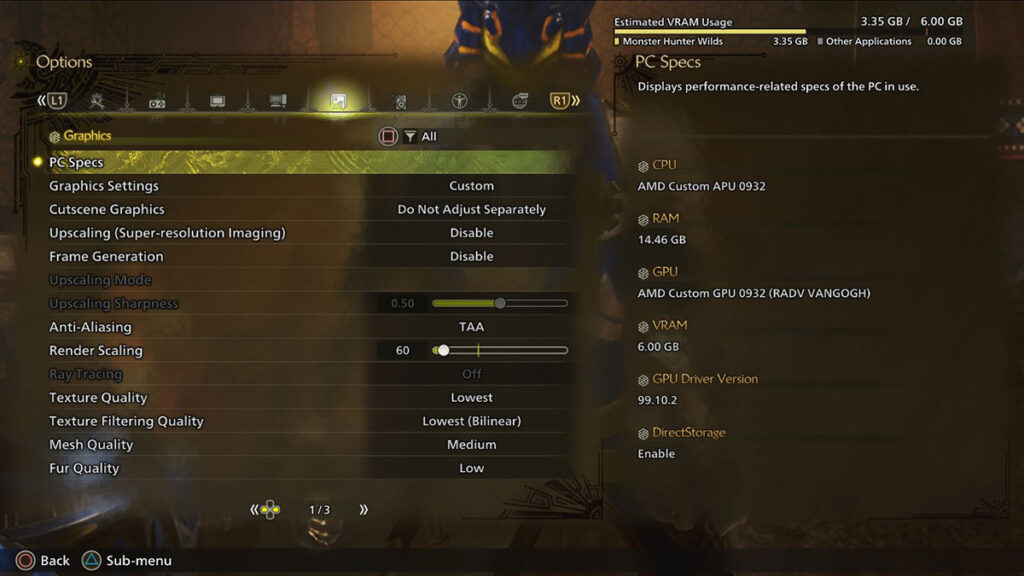Monster Hunter Wilds graphics settings